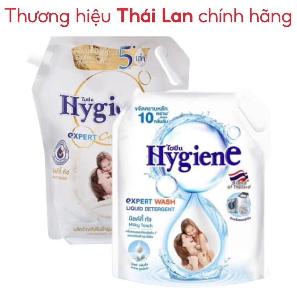 Nước giặt 1.8 lít & Nước xả vải Hygiene Milky Touch 2.2 lít