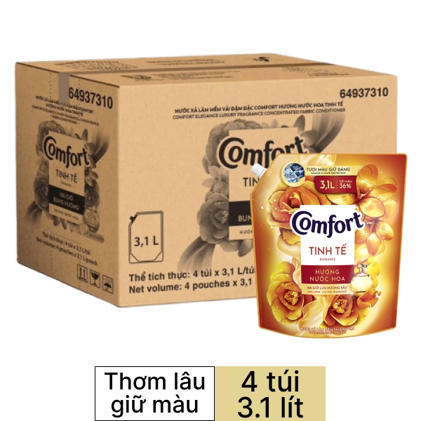4 túi nước xả Comfort tinh tế 3.1 lít