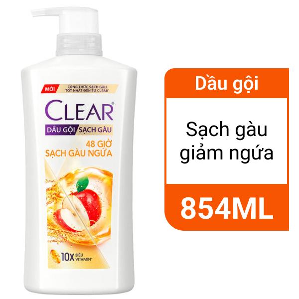 Dầu gội Clear 48 giờ sạch gàu ngứa 854ml