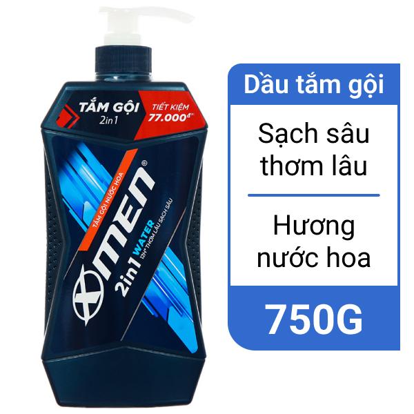 Tắm gội 2 in 1 X-men Water thơm lâu sạch sâu 750g