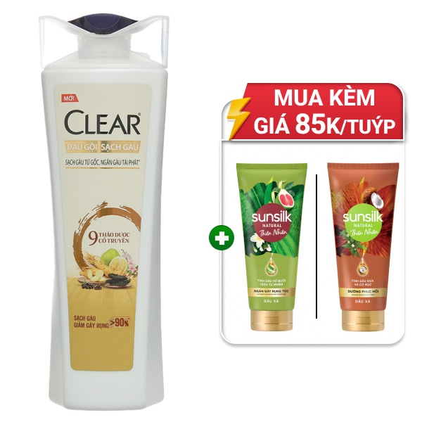 Dầu gội Clear 9 thảo dược cổ truyền 330ml