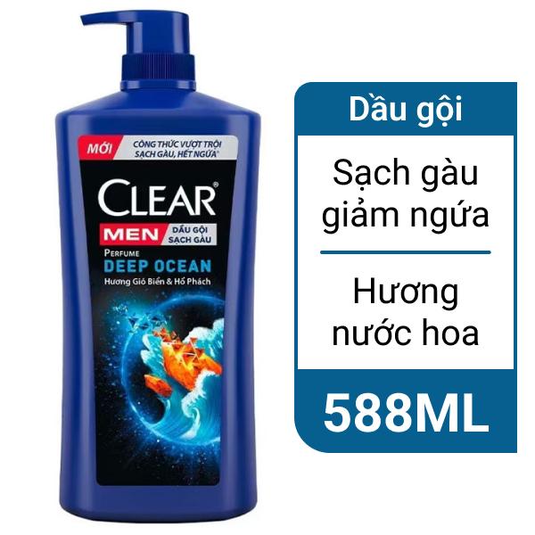 Dầu gội nước hoa Clear Men Deep Ocean sạch gàu 588ml