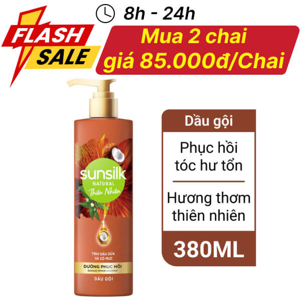 Dầu gội Sunsilk Natural dưỡng phục hồi 380ml