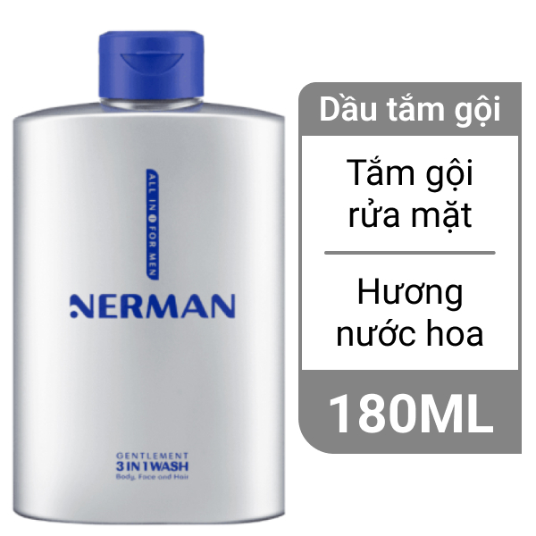 Tắm gội và rửa mặt Nerman 3 in 1 180ml tại Bách hóa XANH