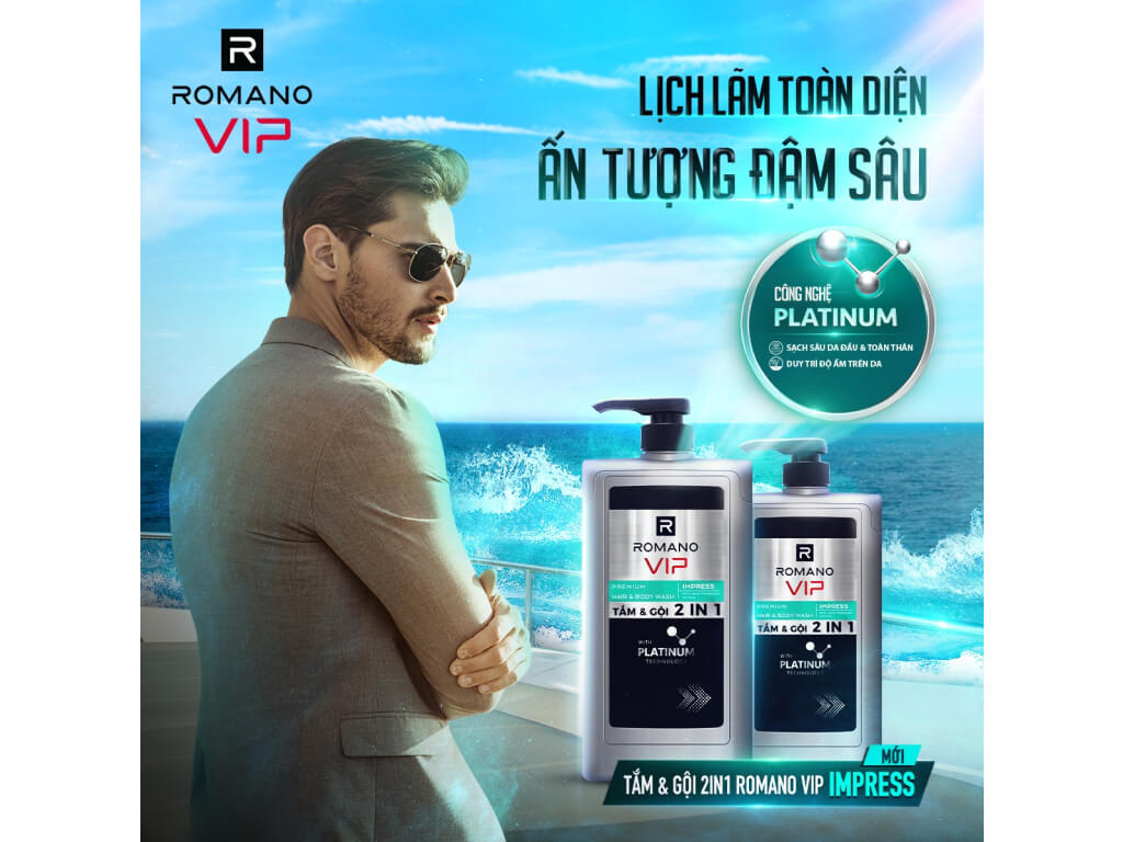 Tắm gội 2 trong 1 Romano Vip Impress 650g tại Bách hóa XANH