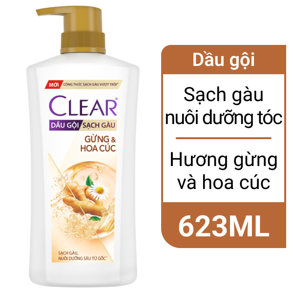 Dầu gội Clear gừng & hoa cúc 623ml