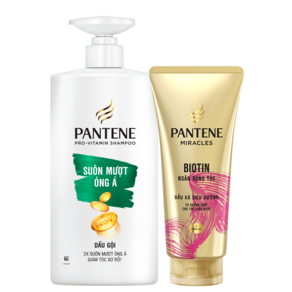 Dầu gội H&S suôn mượt  650ml và dầu xả Pantene ngăn rụng tóc 300ml