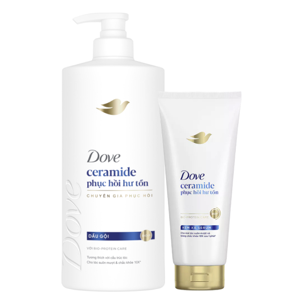Dầu gội 621ml và kem xả 327ml Dove phục hồi hư tổn