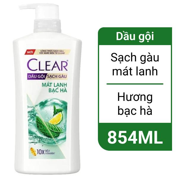 Dầu gội sạch gàu Clear mát lạnh bạc hà 854ml