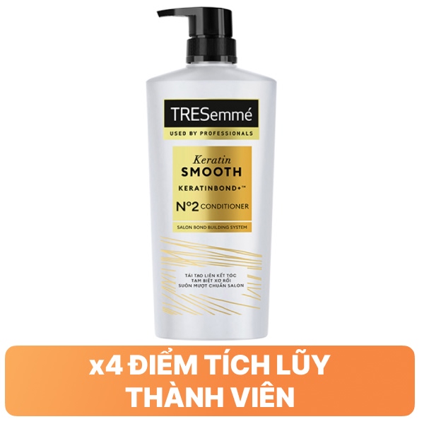 Dầu xả Tresemmé Keratin Smooth vào nếp suôn mượt 642ml