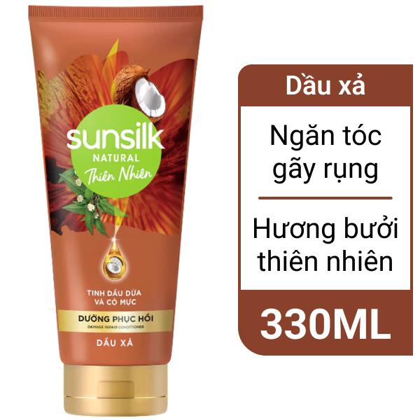 Dầu xả Sunsilk Natural phục hồi tóc hư tổn 330ml