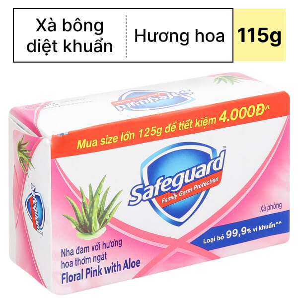 Xà bông Safeguard nha đam hương hoa 115g