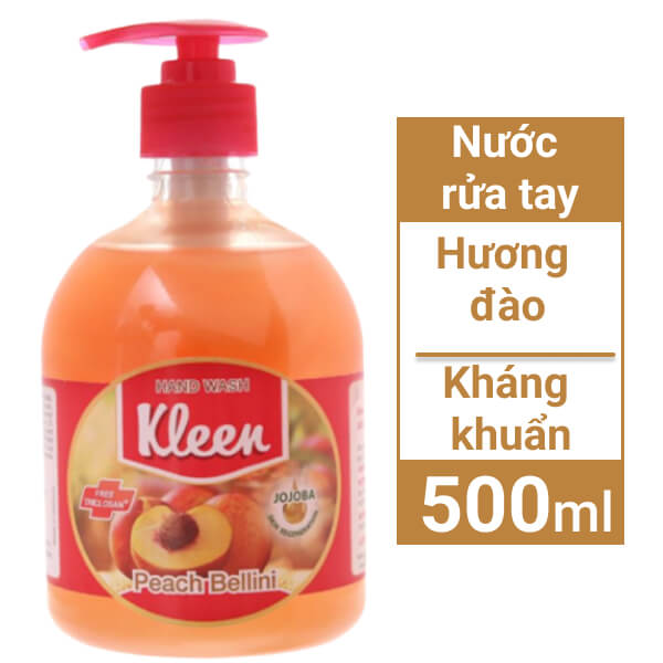 Nước rửa tay Kleen đào 500ml