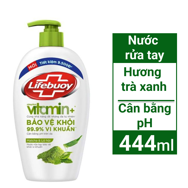 Nước rửa tay Lifebuoy matcha và nha đam 444ml