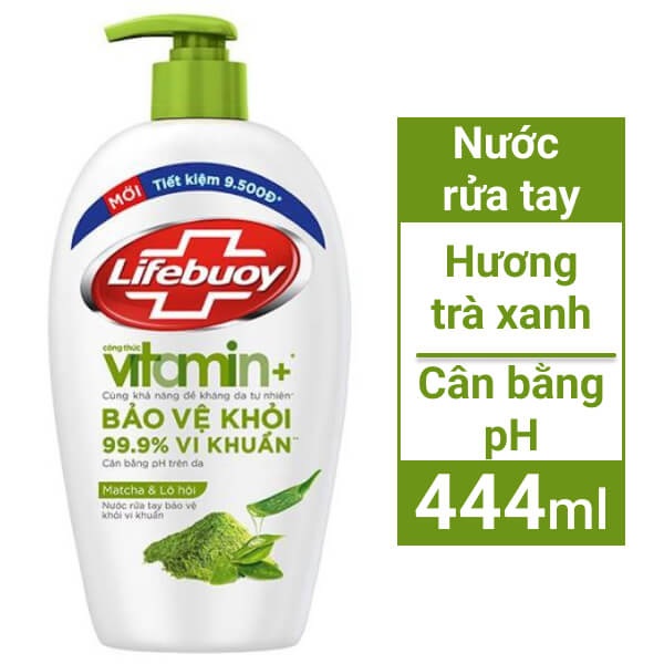 Nước rửa tay Lifebuoy matcha và nha đam 444ml