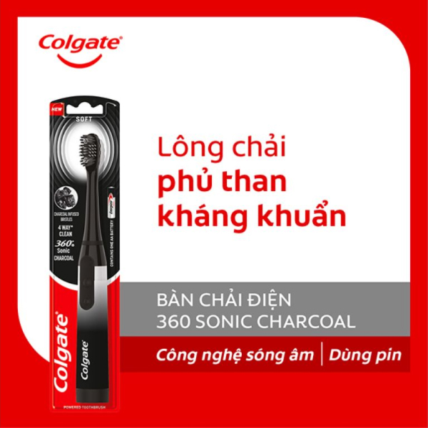 Bàn chải điện Colgate 360 Sonic Charcoal