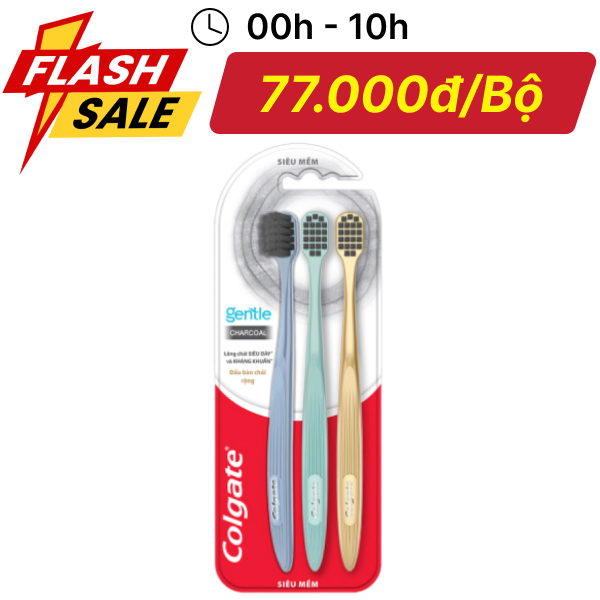 3 bàn chải đánh răng Colgate Gentle Charcoal