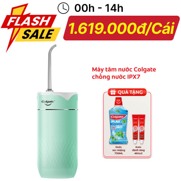 [Bộ quà tặng]Máy tăm nước cầm tay Colgate IPX7 chống nước (màu xanh)