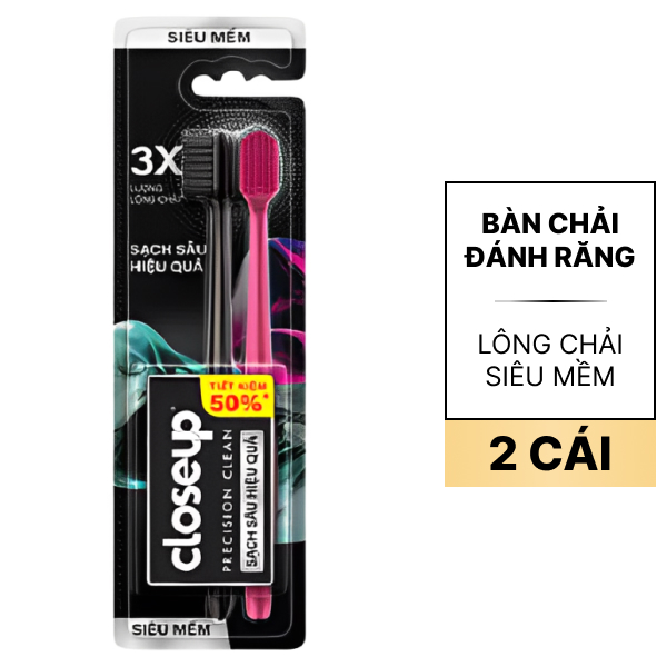 2 bàn chải Closeup Precision Clean siêu mềm