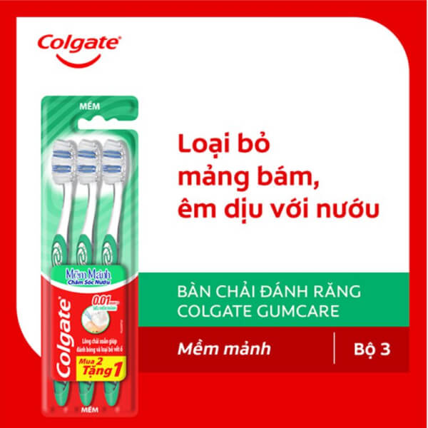 3 bàn chải Colgate mềm mảnh chăm sóc nướu