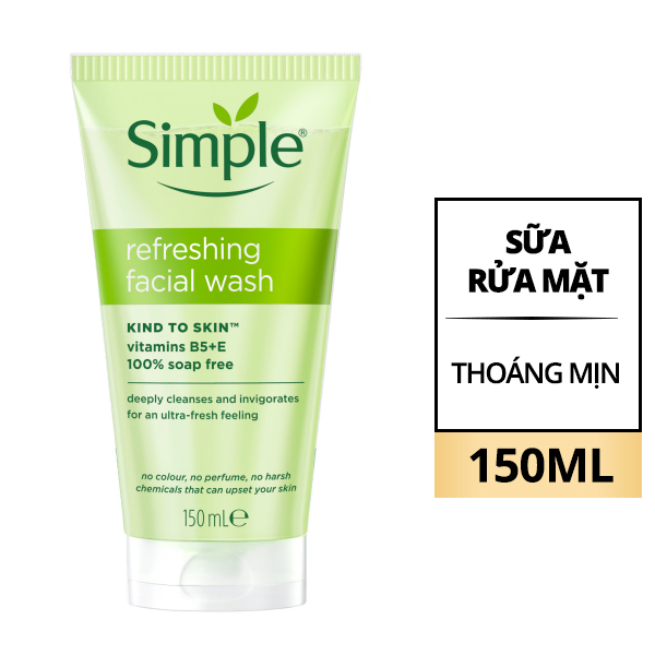 Gel rửa mặt Simple sạch thoáng 150ml
