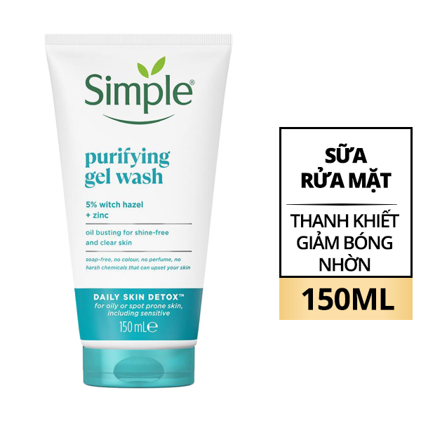Gel rửa mặt Simple giảm nhờn 150ml