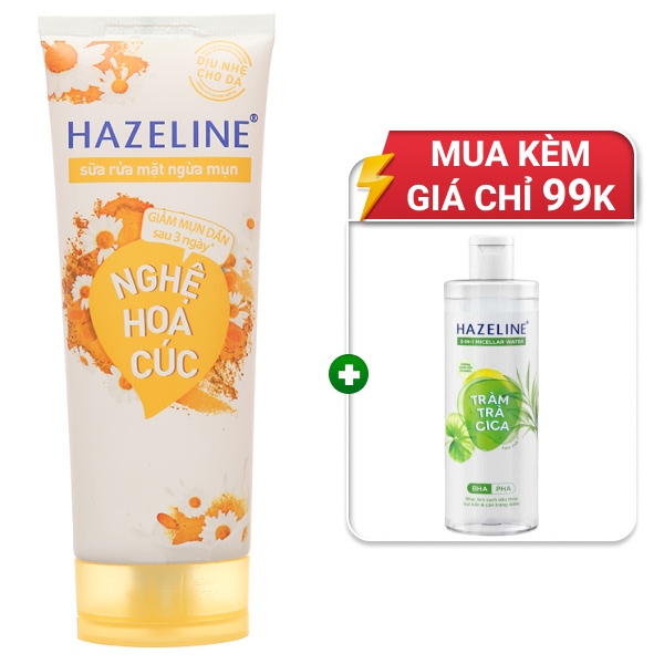 Sữa rửa mặt Hazeline giảm mụn 100g