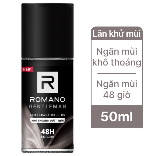 Lăn khử mùi Romano Gentleman khô thoáng vượt trội 50ml