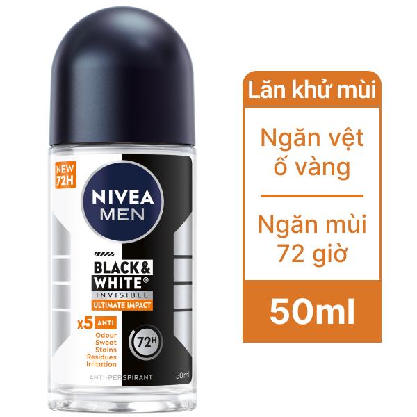 Lăn khử mùi Nivea Men Black & White Invisible 50ml