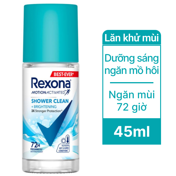 Lăn khử mùi Rexona Shower Clean Brightening sáng da 45ml