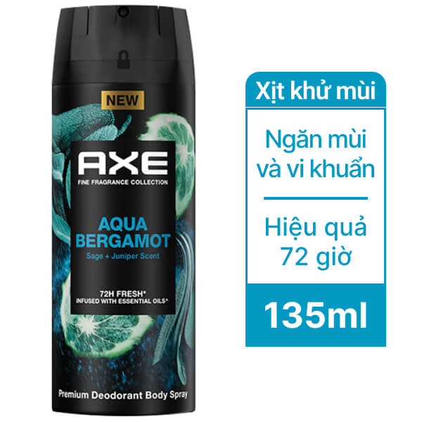 Xịt ngăn mùi AXE Aqua Bergamot 135ml