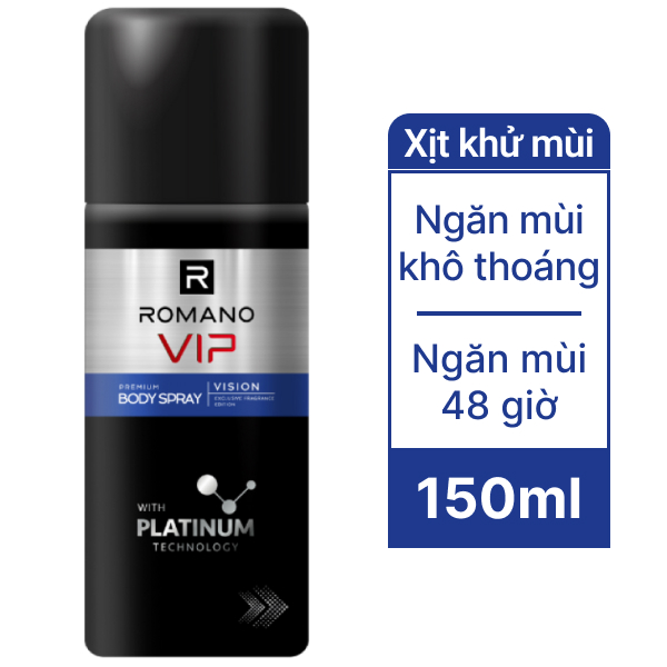 Xịt khử mùi Romano Vip Vision 150ml
