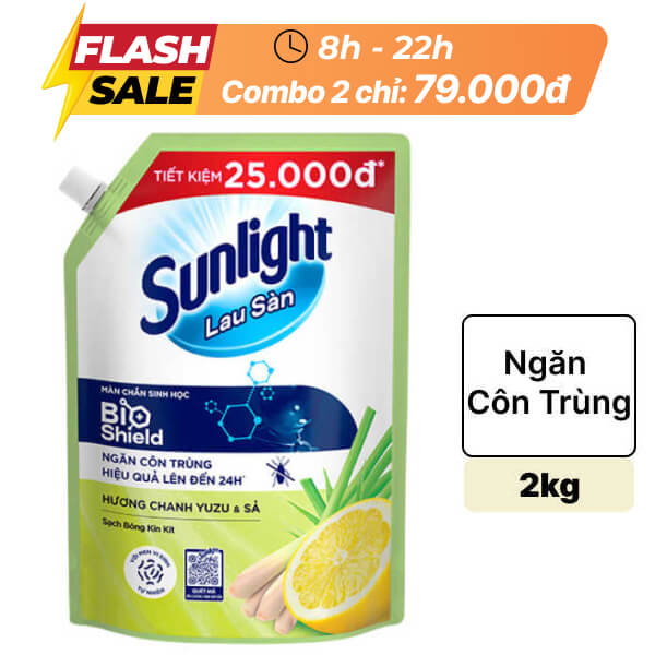 Nước lau sàn Sunlight chanh sả 2kg