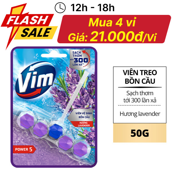 Viên treo bồn cầu VIM hoa oải hương 50g
