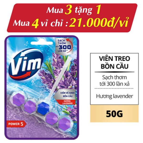 Viên treo bồn cầu VIM hoa oải hương 50g