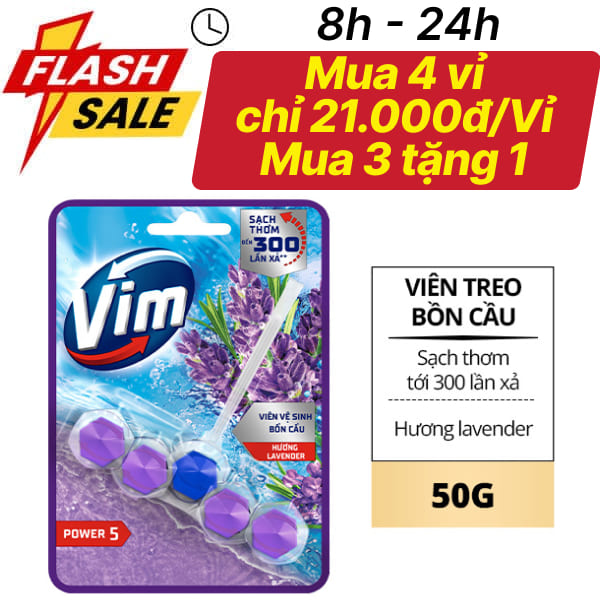 Viên treo bồn cầu VIM hoa oải hương 50g