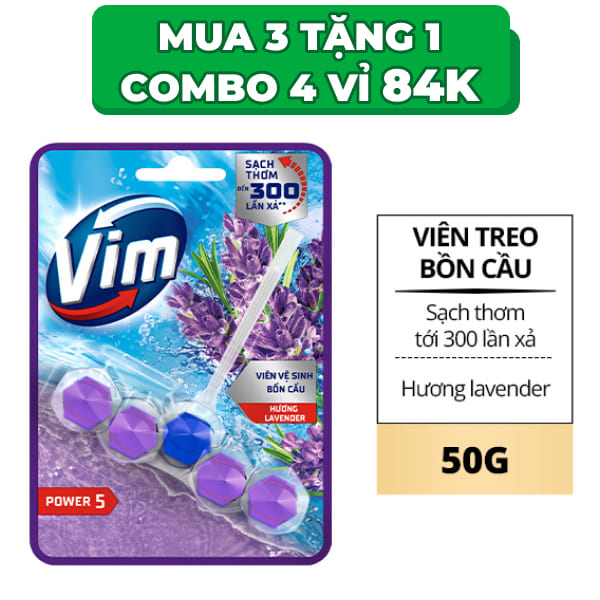 Viên treo bồn cầu VIM hoa oải hương 50g