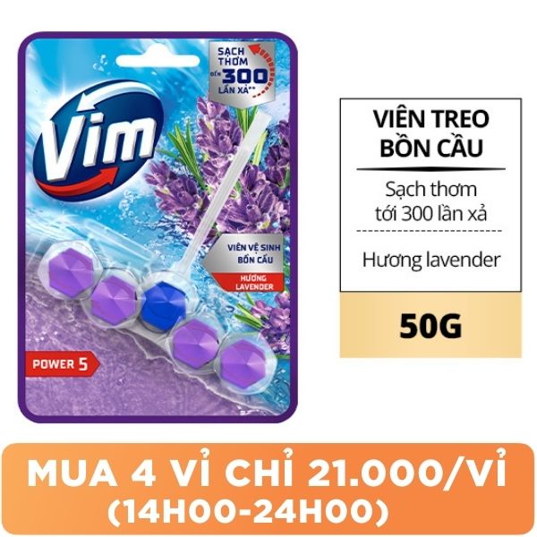 Viên treo bồn cầu VIM hoa oải hương 50g