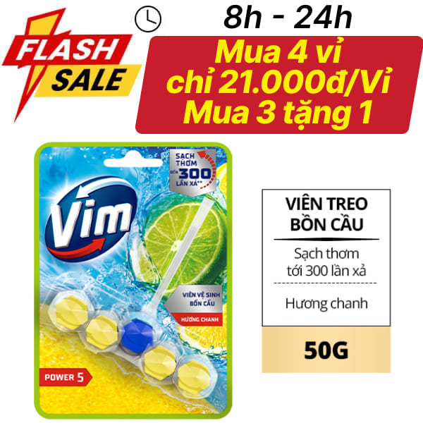 Viên treo bồn cầu VIM chanh 50g