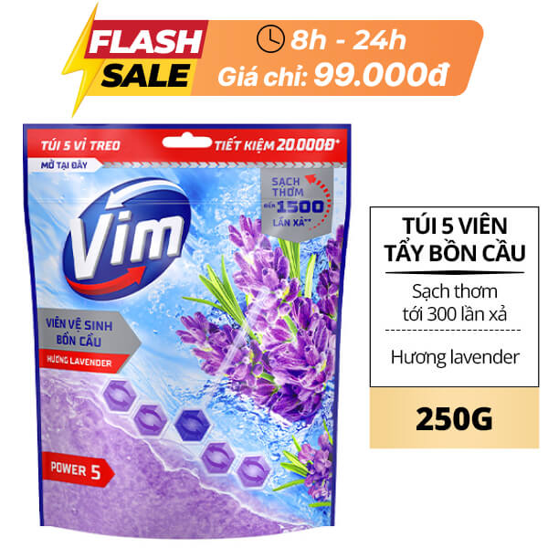 5 vỉ treo bồn cầu VIM hoa oải hương 250g