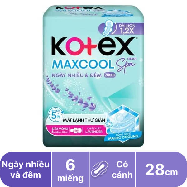 Băng ngày & đêm Kotex Maxcool French Spa 28cm