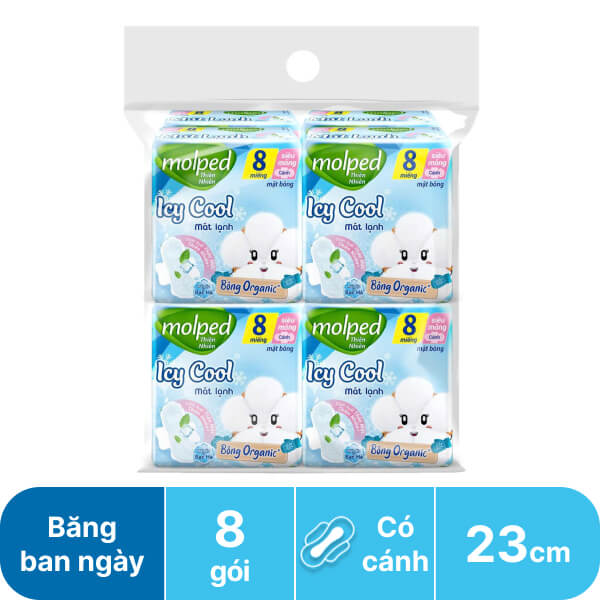Lốc 8 gói băng ban ngày MOLPED mát lạnh 8 miếng