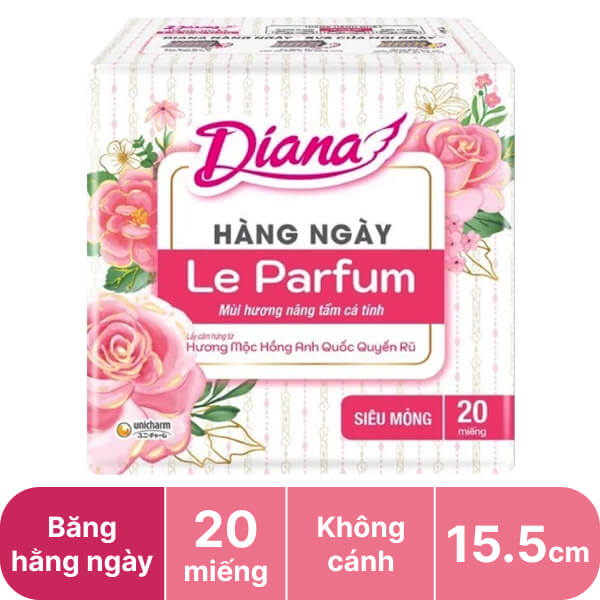 Băng hằng ngày Diana hương hoa hồng 20 miếng