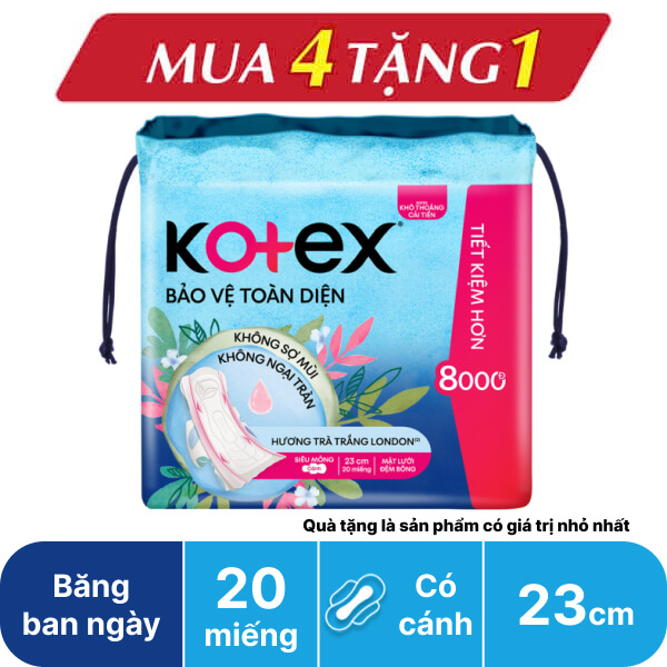 Băng ban ngày Kotex bảo vệ toàn diện 23cm