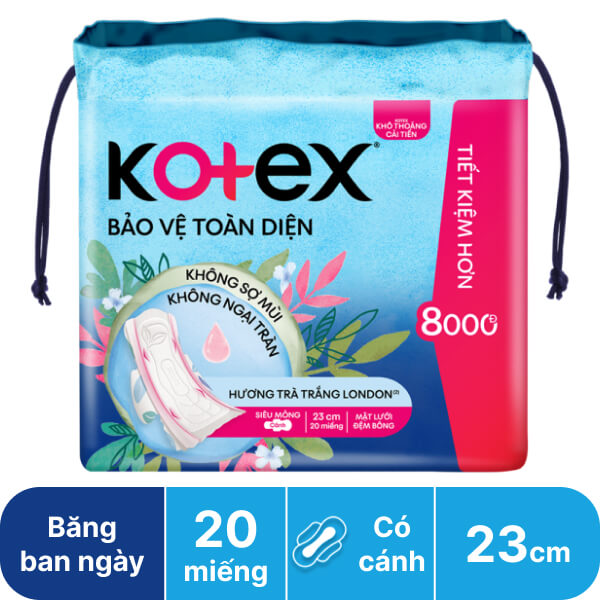 Băng ban ngày Kotex bảo vệ toàn diện 23cm