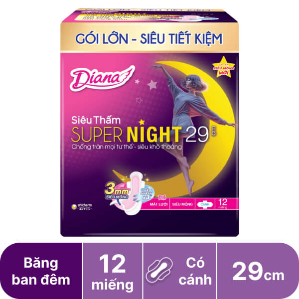 Băng ban đêm Diana Super Night 12 miếng