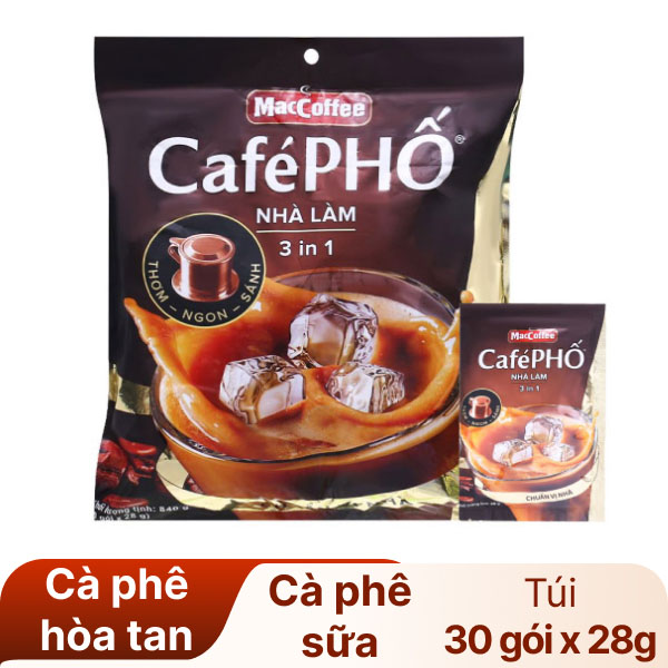 Cà phê MacCoffee Café Phố nhà làm 3in1 840g