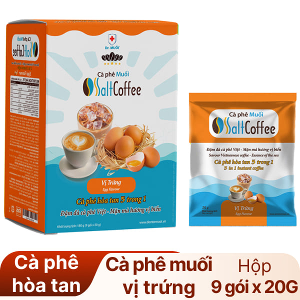 Hộp 9 gói cà phê muối Dr.Muối vị trứng 180g
