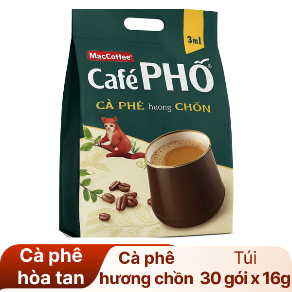 Cà phê MacCoffee Café Phố 3 in 1 hương chồn 480g