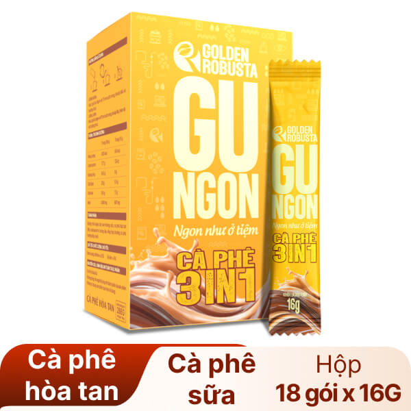 Cà phê 3IN1 Golden Robusta Gu ngon 288g